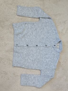BDG Light Gray Fuzzy Button Cardigan